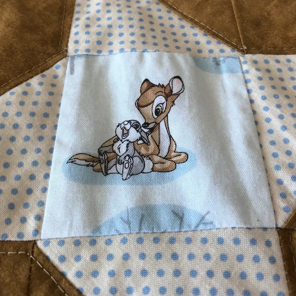 HANDCRAFTED BAMBI BABY QUILT 40 X 50